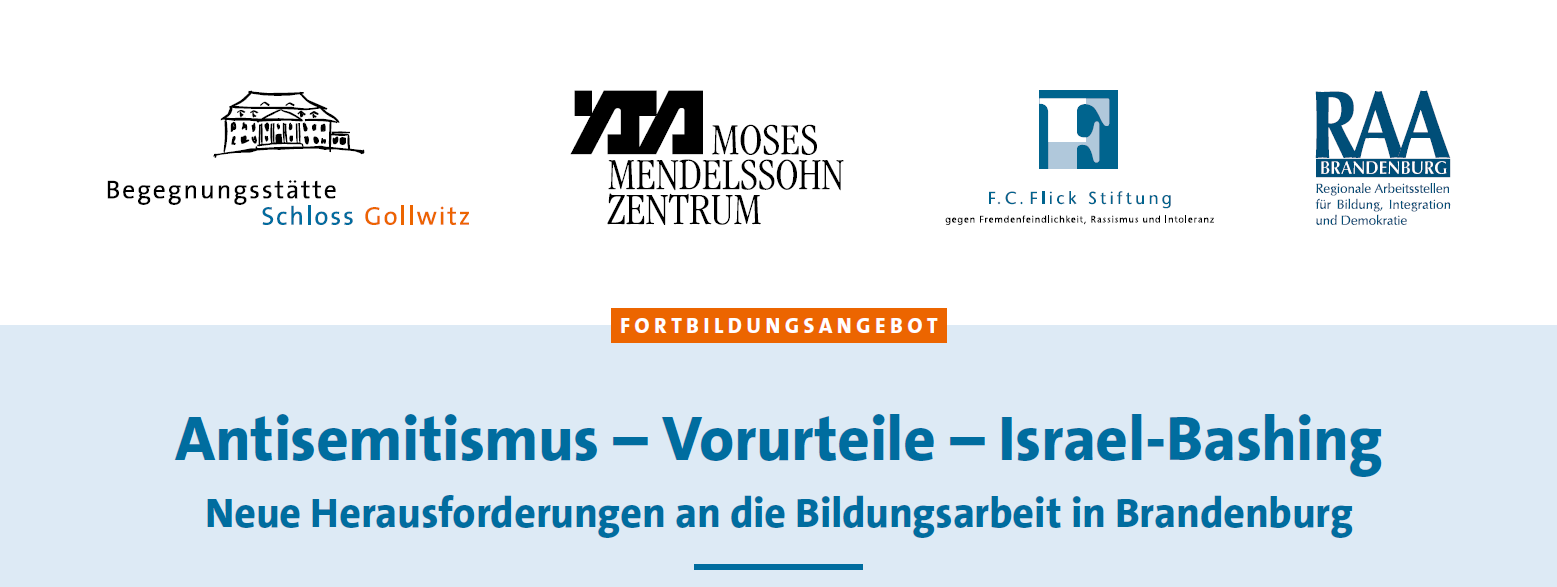 Veranstaltungshinweis: Antisemitismus – Vorurteile – Israel-Bashing.  Neue Herausforderungen an die Bildungsarbeit in Brandenburg